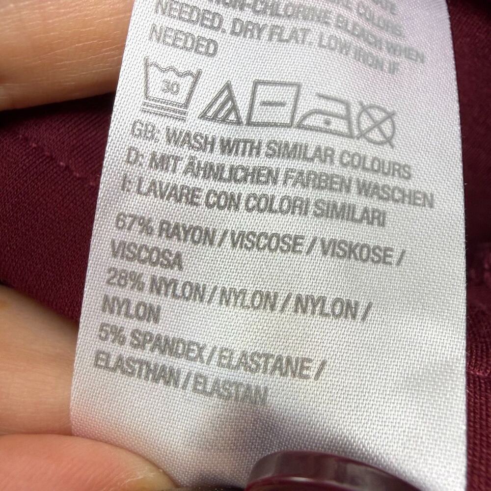 Susan Graver Tailored Trousers Red Wine Medium Petite Button Front Office Career - Picture 4 of 8